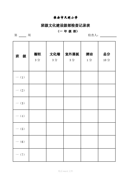 班级文化检查表
