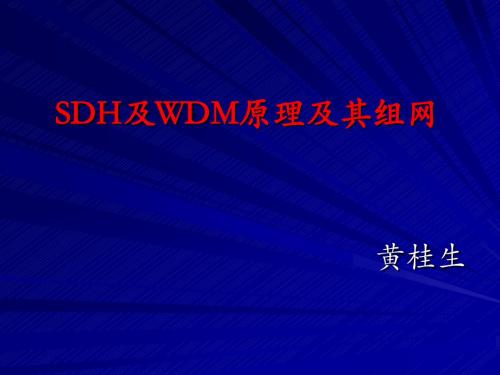 SDH及WDM原理及其组网剖析