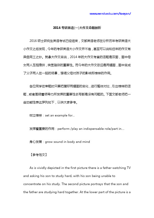 2016考研英语(一)大作文真题命题剖析