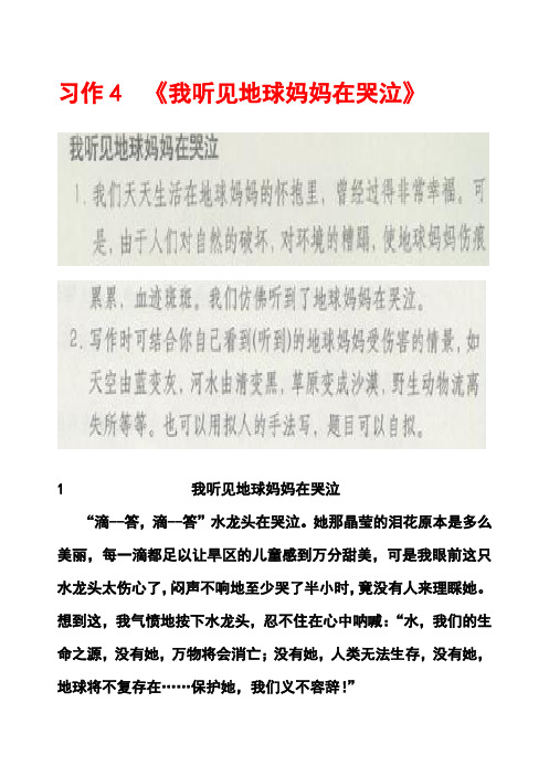 沪教版四年级下册习作4《我听见地球妈妈在哭泣》范文(计22篇)