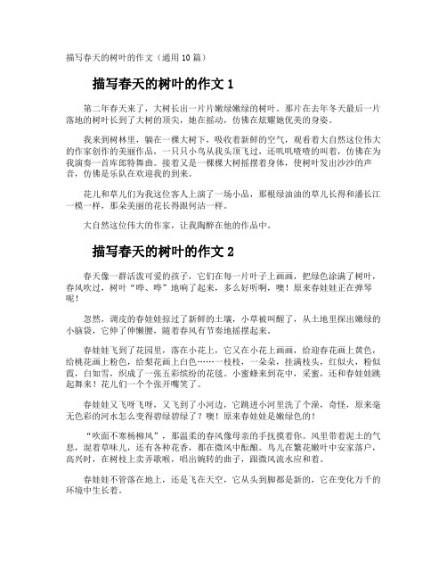 描写春天的树叶的作文