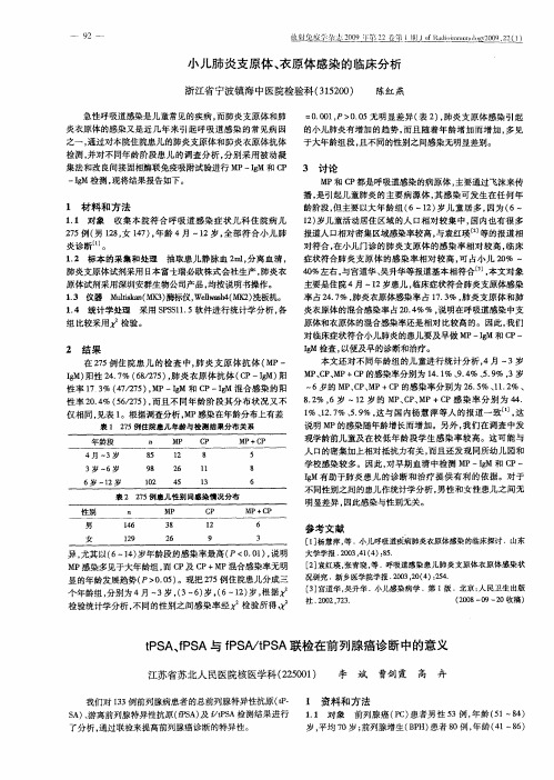 小儿肺炎支原体、衣原体感染的临床分析