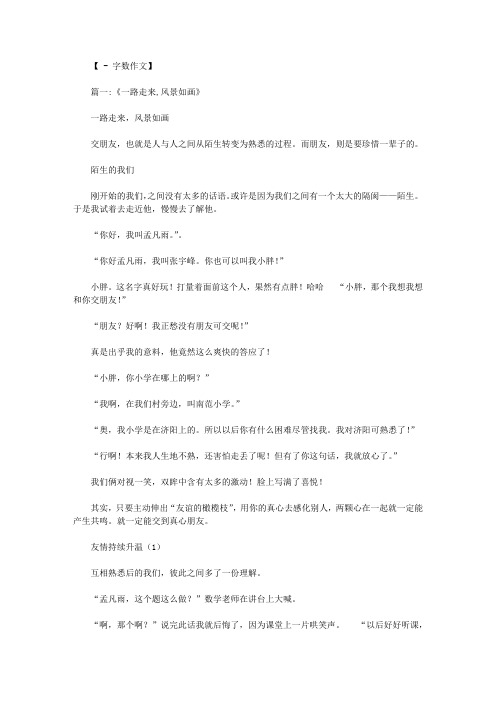 一路走来的风景作文