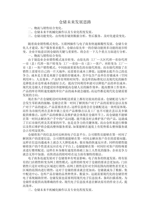 仓储未来发展思路