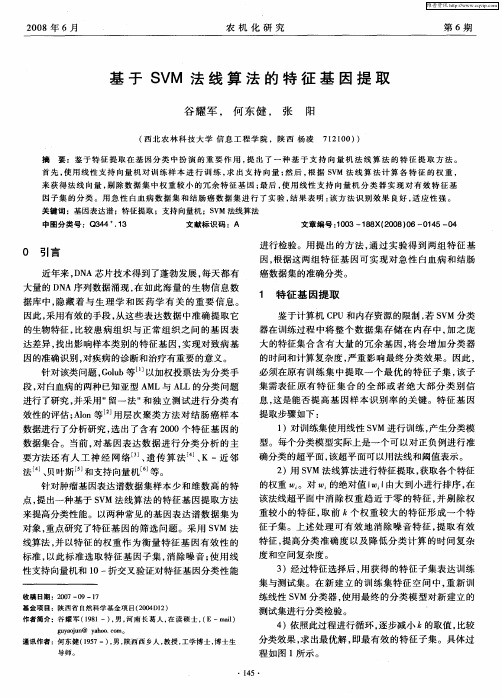 基于SVM法线算法的特征基因提取