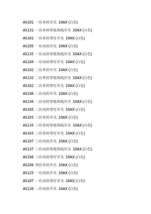 ABB所有型号