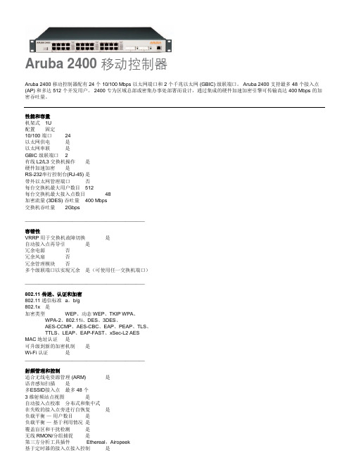 精选-网络WiFi-Aruba产品