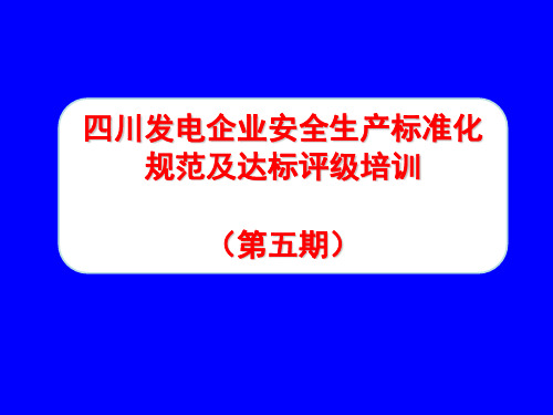 四川电力安全生产标准化工作PPT课件