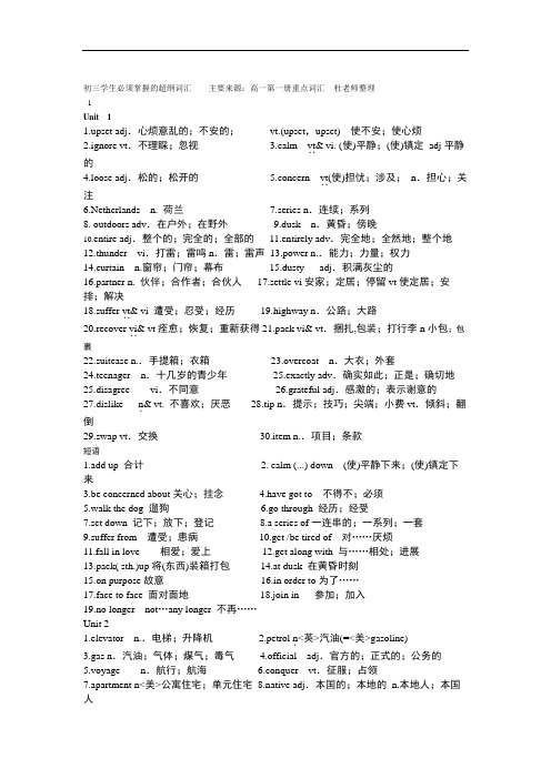 初三学生必须掌握的超纲词汇.doc