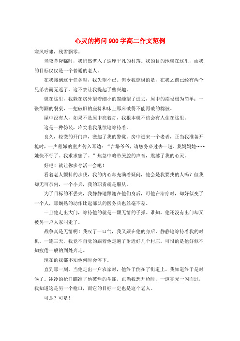 心灵的拷问900字高二作文范例