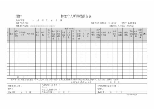 扣缴个人所得税报告表