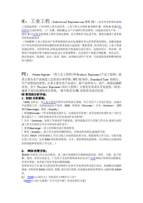 IE相关英文缩写解释