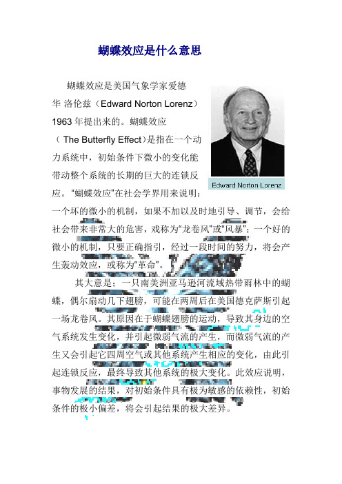 蝴蝶效应是什么意思