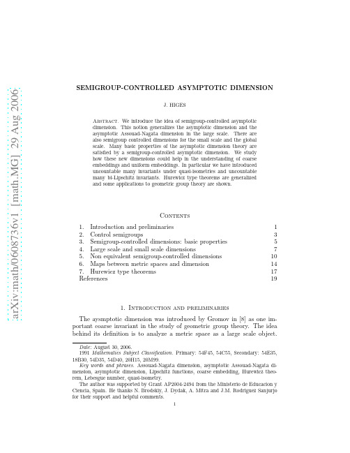 Semigroup-controlled asymptotic dimension