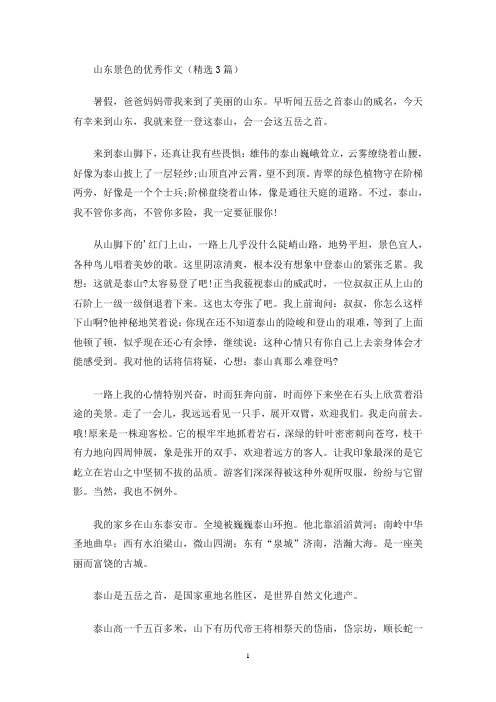 山东景色的优秀作文(最新)