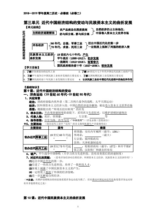 第三单元 近代中国经济结构的变动与民族资本主义的曲折发展