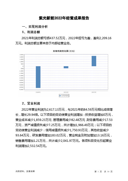 832854紫光新能2022年经营成果报告