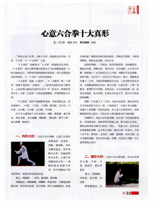 心意六合拳十大真形