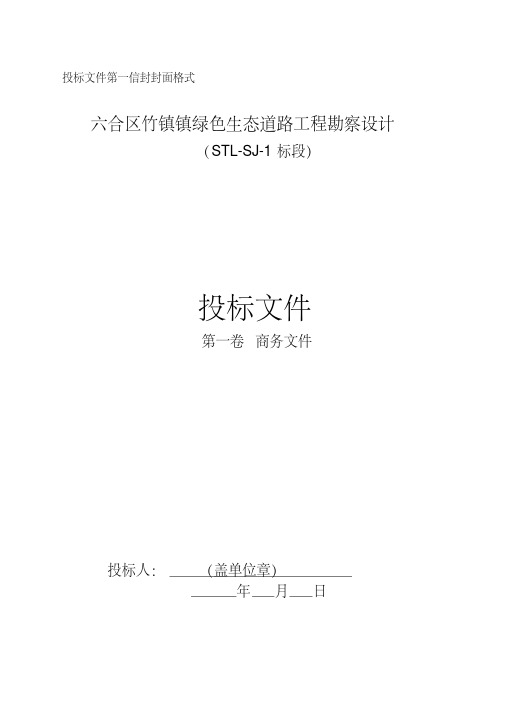 投标文件第一信封封面格式