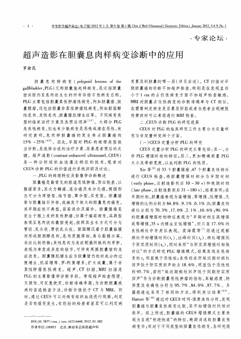 超声造影在胆囊息肉样病变诊断中的应用