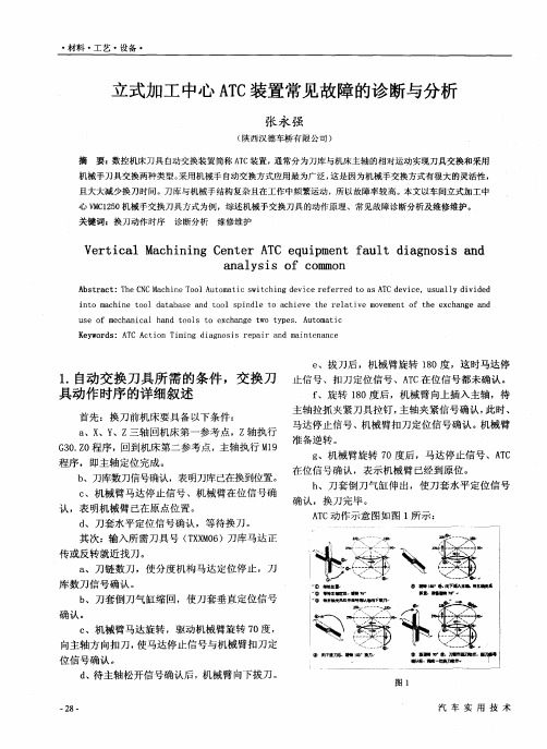 立式加工中心ATC装置常见故障的诊断与分析