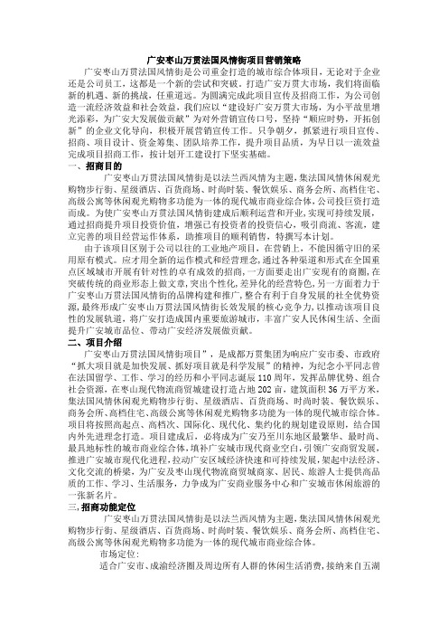 万贯法国风情街招商方案