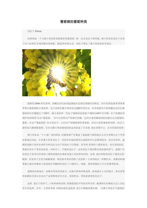 葡萄酒的葡萄种类