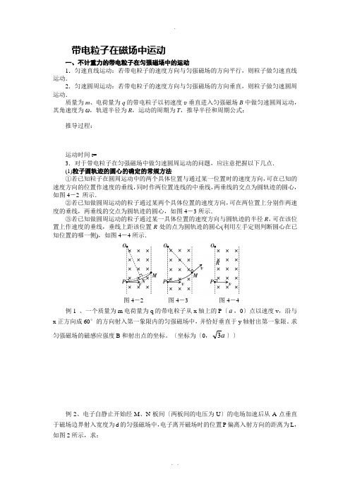 带电粒子在磁场中运动解题方法及经典例题