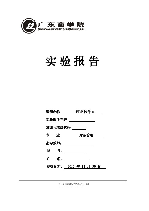ERP2个人实验报告