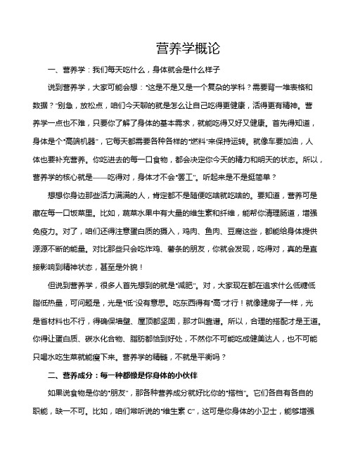 营养学概论