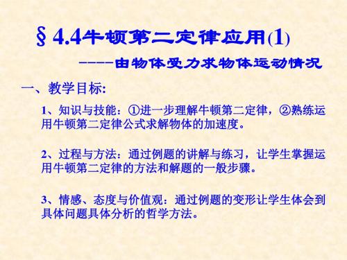精选牛顿第二定律的应用资料