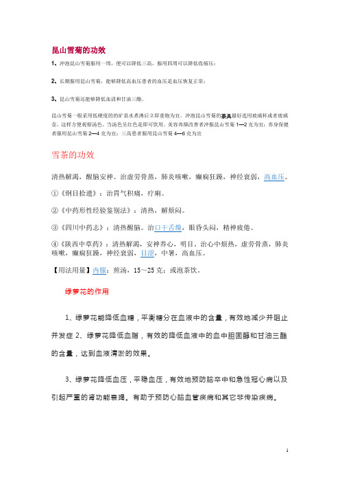 功效和使用