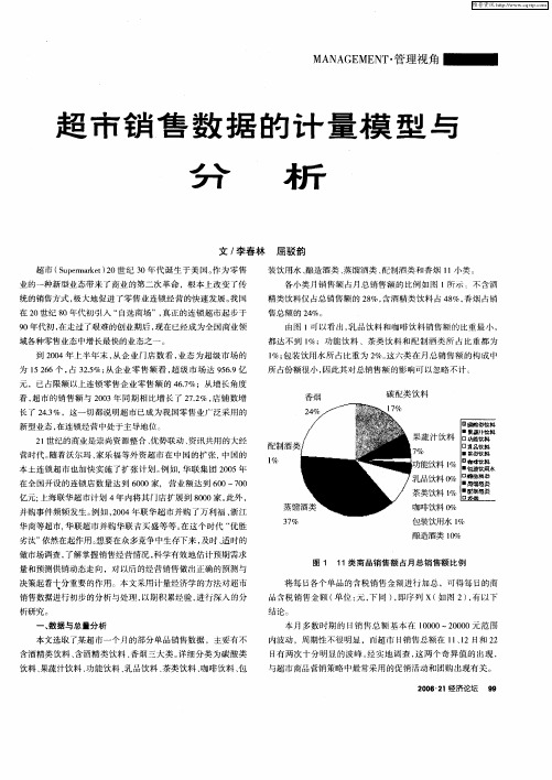 超市销售数据的计量模型与分析