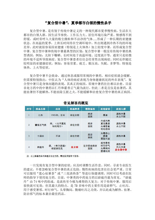 “复合型中暑”：夏季都市白领的慢性杀手