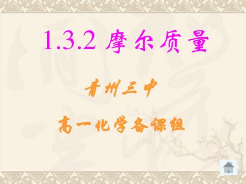1.3.2摩尔质量与气体摩尔体积