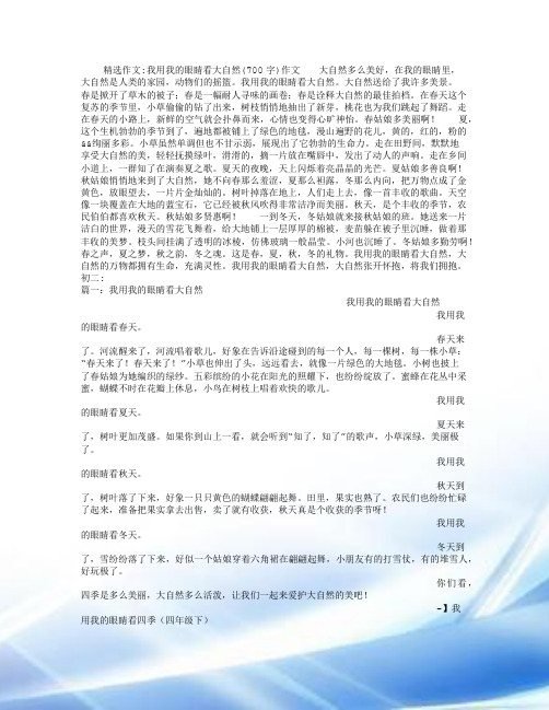 我用我的眼睛看大自然(700字)作文