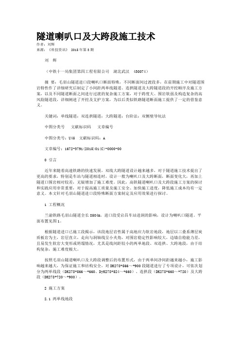 隧道喇叭口及大跨段施工技术