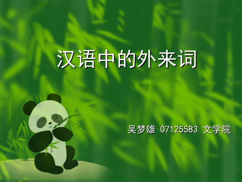 汉语中的外来词2