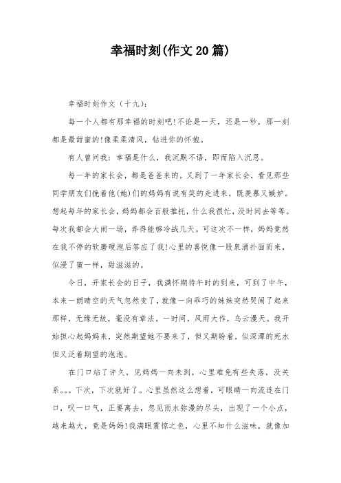 幸福时刻(作文20篇)