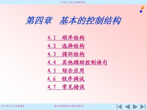 第四章VB控制结构