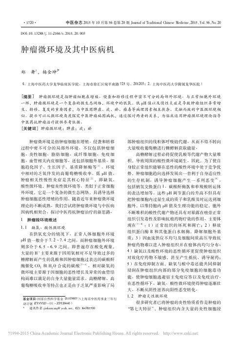 肿瘤微环境及其中医病机_郑舞