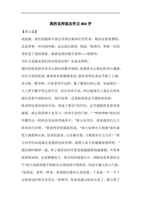 我的良师益友作文800字