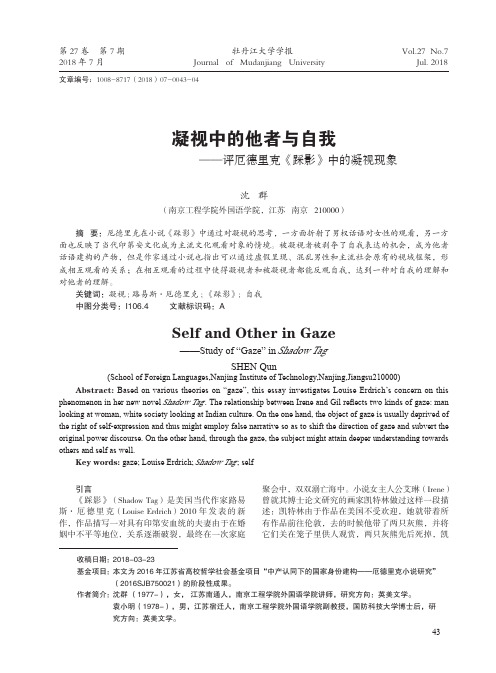 凝视中的他者与自我——评厄德里克《踩影》中的凝视现象