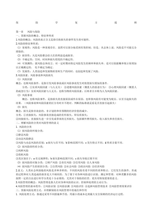 保险学复习重点