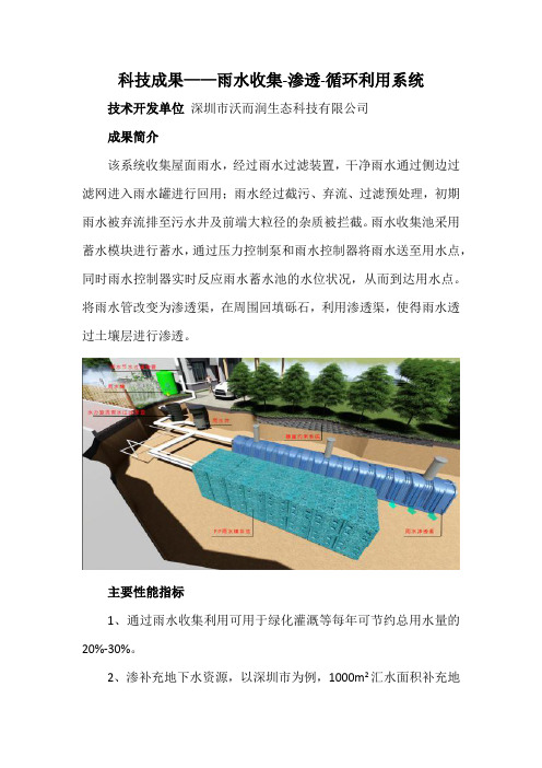 科技成果——雨水收集-渗透-循环利用系统