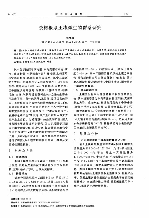 茶树根系土壤微生物群落研究