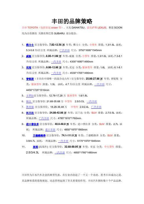 丰田汽车品牌策略分析