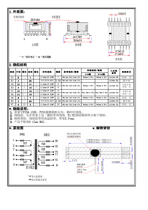EFD20规格书加工线包