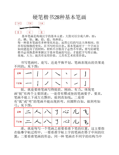 硬笔楷书基本笔画