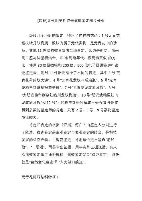 元代明早期瓷器痕迹鉴定图片分析